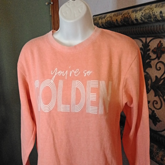 L.A.T Apparel Women's Orange Sweatshirt Sz S- " You're so Golden" Logo - Picture 2 of 10